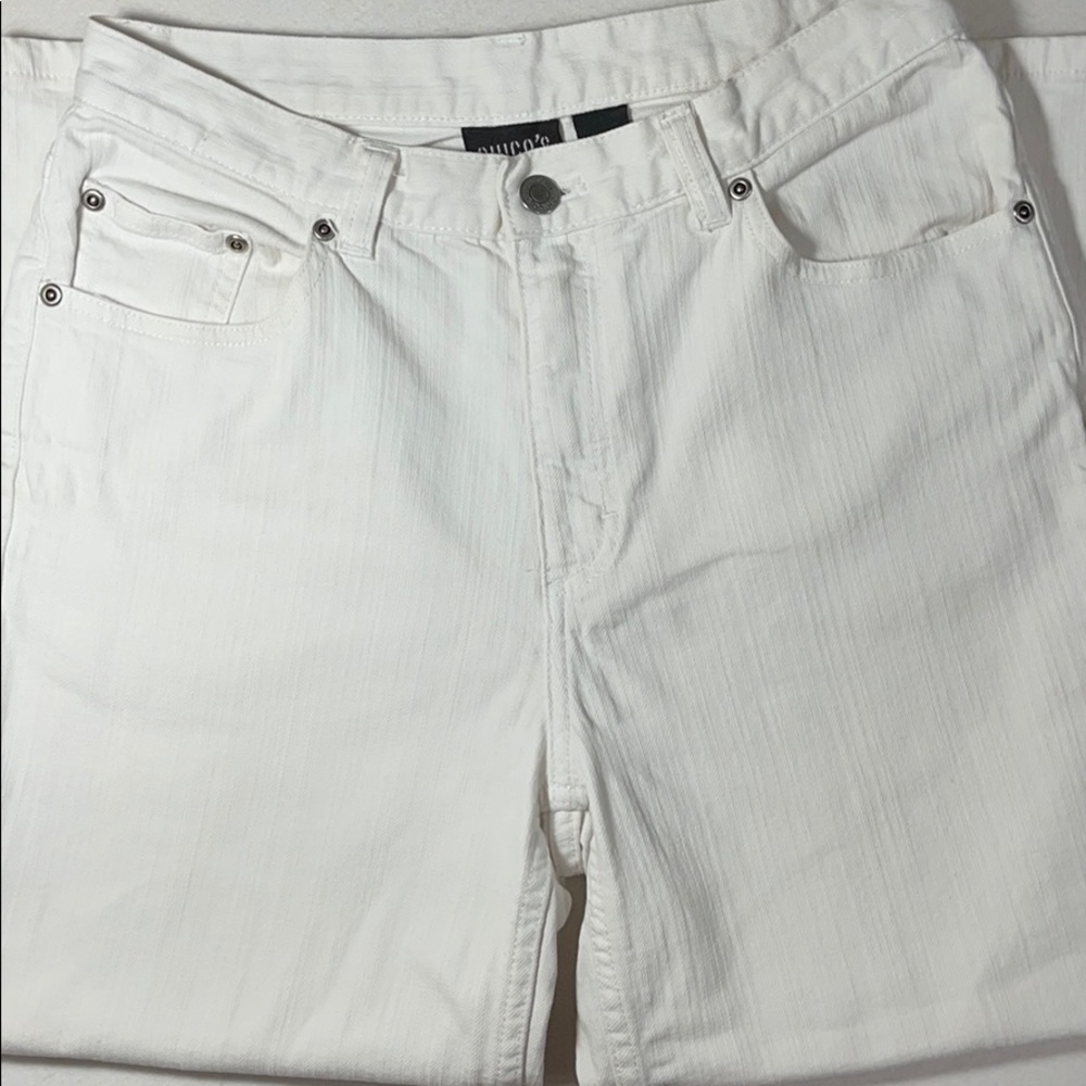 Chico’s Wide Legged High Water White Denim Pants